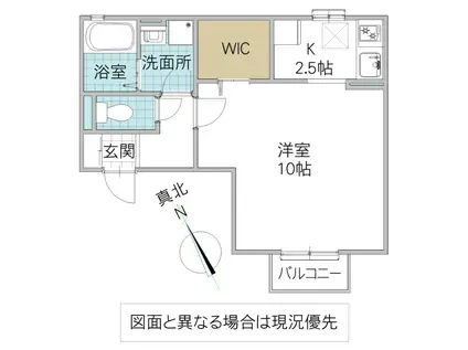 カプリコート(1K/2階)の間取り写真