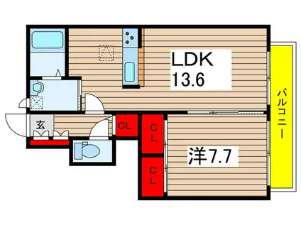 メゾンラフォーレB(1LDK/1階)の間取り写真