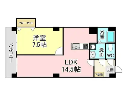  グランベール小倉駅前(1LDK/5階)の間取り写真