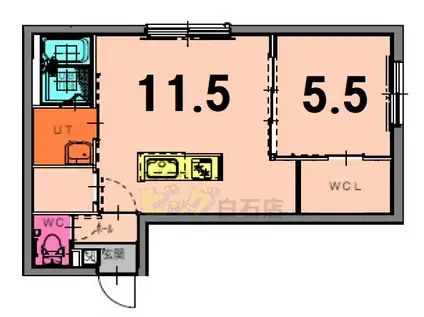 パルティーレ南郷通6丁目(1SLDK/4階)の間取り写真
