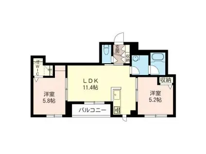 アムール街道II(2LDK/3階)の間取り写真