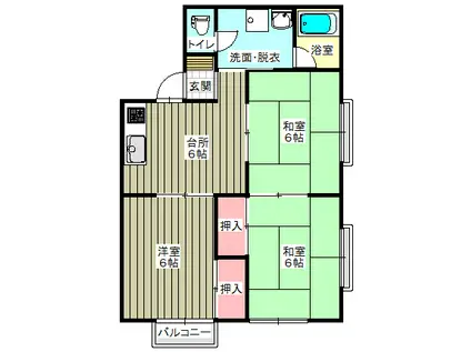 マイハイツさんが(3DK/2階)の間取り写真