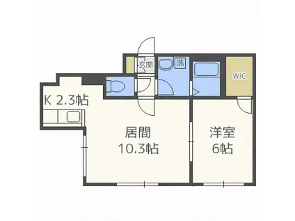 サンテラス西野(1LDK/1階)の間取り写真