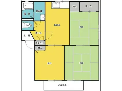 原田ハイツ(3DK/1階)の間取り写真