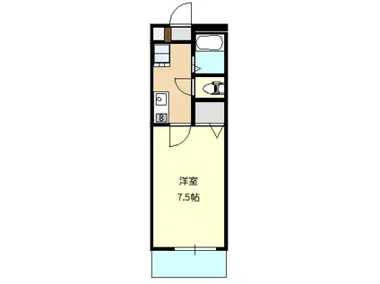 アリコヴェール(1K/2階)の間取り写真