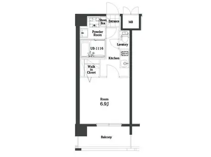 エンクレスト天神MODE(1K/2階)の間取り写真