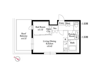 和田1丁目M(1LDK/4階)の間取り写真