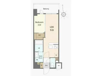 モダンパラッツォ大濠公園II(1LDK/2階)の間取り写真