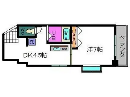 フラワーキャッスル前島(1DK/2階)の間取り写真