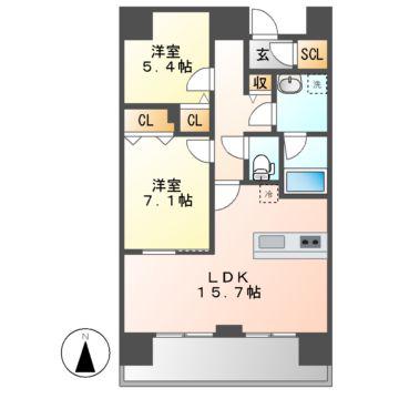 さくらHILLS ROKUBAN PLATINUM RESIDENCE(2LDK/5階)の間取り写真