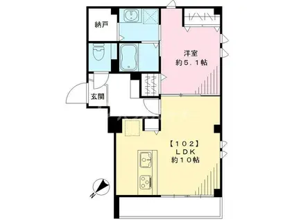 BROWNIE(1LDK/1階)の間取り写真