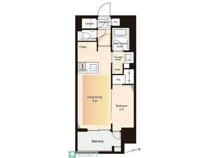 イニシア北千住レジデンス(1LDK/6階)の間取り写真