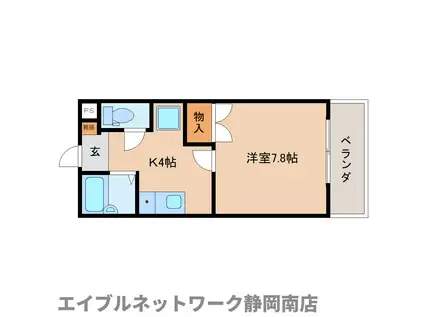 クレシェンド原屋敷(1K/3階)の間取り写真