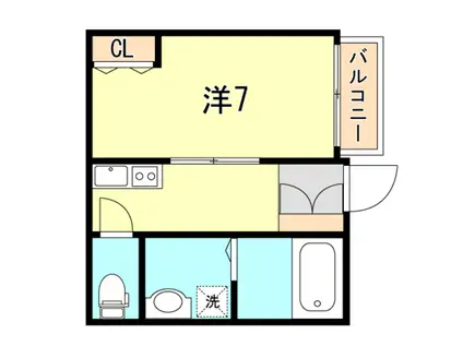 キャッスルアート三宮東(1K/2階)の間取り写真