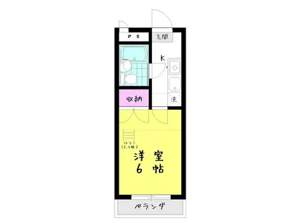 モアクレスト西山I番館(1K/2階)の間取り写真