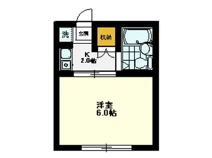 エステートピア国立(1K/1階)の間取り写真