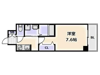 グレータ美章園(1K/9階)の間取り写真