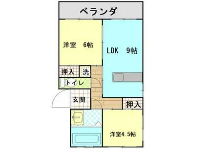 ハイツ博文(2LDK/2階)の間取り写真