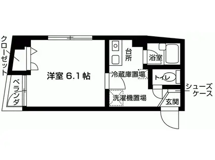 代田橋レジデンス(1K/1階)の間取り写真