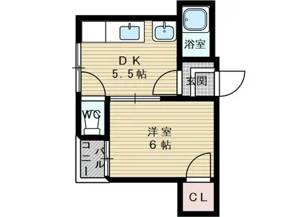 サンライフ菅原(1DK/1階)の間取り写真