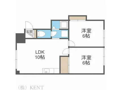 アルコン5・3A(2LDK/1階)の間取り写真