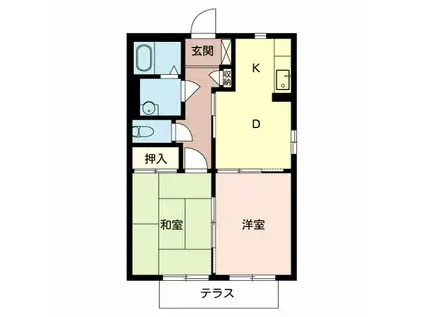 メゾン・ボナールD(2DK/2階)の間取り写真