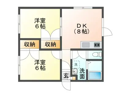 YGARII(2DK/1階)の間取り写真