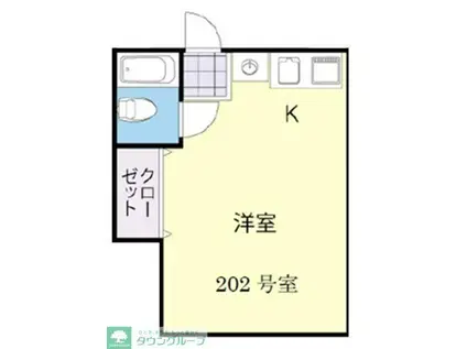 エステートガーデン鶴ヶ島(ワンルーム/2階)の間取り写真