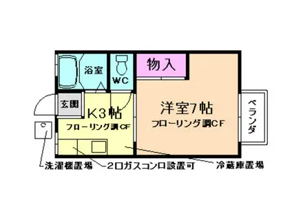 ハイツ紫苑(1K/2階)の間取り写真