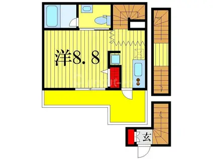 ARUITTE SHIBAMATA(ワンルーム/3階)の間取り写真