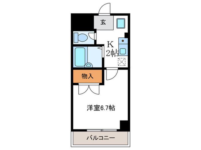 セブンハイム(1K/4階)の間取り写真