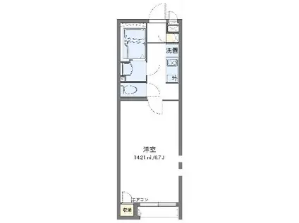 クレイノ上野西晴風第2(1K/1階)の間取り写真