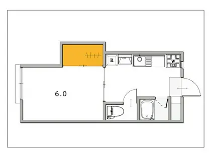 カレッジ浜(1K/2階)の間取り写真