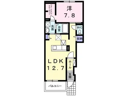 オデッセイ6(1LDK/1階)の間取り写真