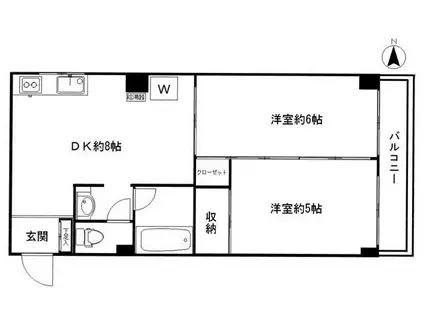 ルモンド浅草(2DK/4階)の間取り写真