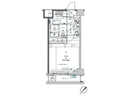 MAXIV西川口SC(1K/1階)の間取り写真
