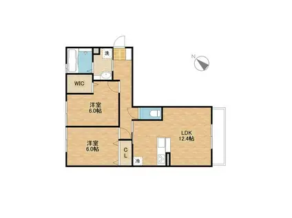 グラン・フォレ(2LDK/3階)の間取り写真