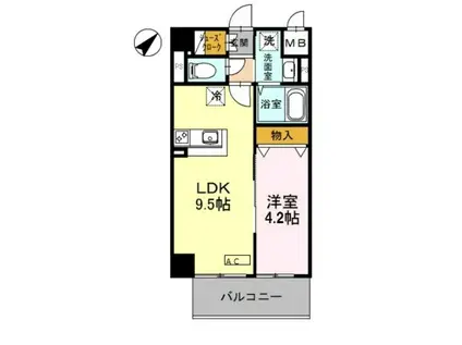 ラメゾンヴェルテ(1LDK/8階)の間取り写真