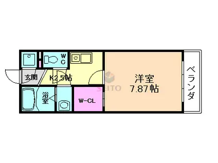 フォレステージュ江坂公園(1K/8階)の間取り写真