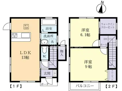 アバンセエム A棟(2LDK/1階)の間取り写真