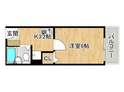 セルティアC棟(1K/1階)の間取り写真