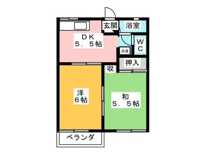 メゾンなみき(2DK/2階)の間取り写真