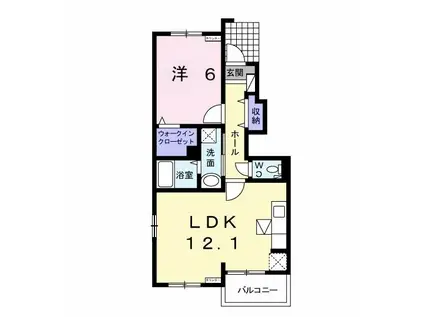 レジデンス アシナ(1LDK/1階)の間取り写真