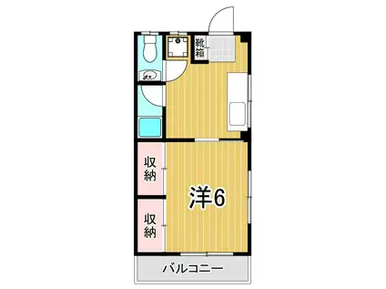 コーポ花(1K/1階)の間取り写真