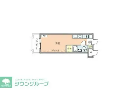 ドミトリ武蔵関(ワンルーム/1階)の間取り写真