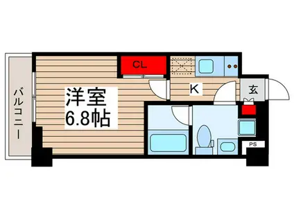 BPRレジデンス南行徳(1K/2階)の間取り写真