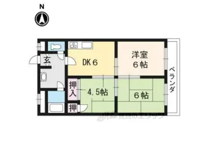 シャトーウメダ(3DK/5階)の間取り写真