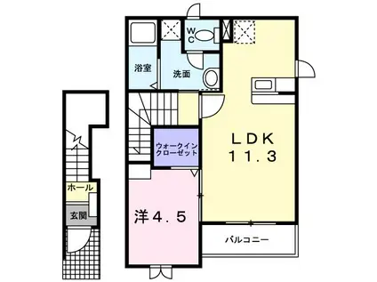 ブリーゼ(1LDK/2階)の間取り写真