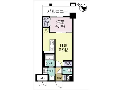 エルグランド吉塚(1LDK/5階)の間取り写真