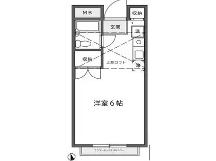 エルム高幡(ワンルーム/3階)の間取り写真